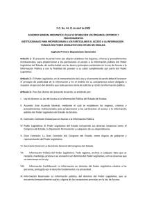 Acuerdo General para el Acceso a la Información Pública del H. Congreso del Estado de Sinaloa