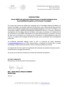 Convocatoria CONACYT-SENER-SUSTENTABILIDAD ENERGÉTICA 2014-01. MOOC