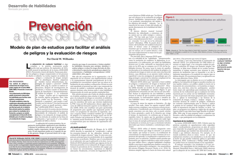 Modelo De Plan De Estudios Para Facilitar El An Lisis De Peligros Y La Evaluaci N De Riesgos Por