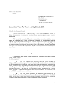 Carta del Juez M. Bedjaoui al Secretario General del CIADI - 02/01/2006