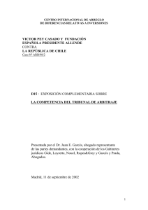 Exposici n sobre la competencia del Tribunal de Arbitraje - 11/09/2002