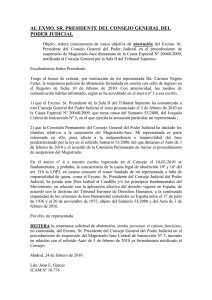 Se reitera la propuesta de abstenci n del Presidente del Consejo General del Poder Judicial /24-02-2010