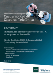 Cuaderno	Red	de Cátedras	Telefónica TIC	y	RSC	IV Impactos	ASG	asociados	al	sector	de	las	TIC