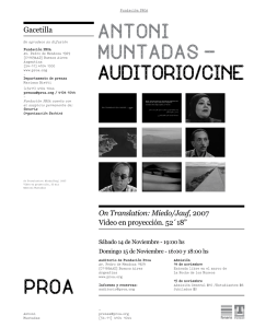 Antoni MuntAdAs - Auditorio/cine Gacetilla
