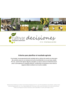 decisiones Criterios para planificar el resultado agrícola