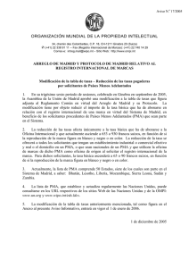 ORGANIZACIÓN MUNDIAL DE LA PROPIEDAD INTELECTUAL Aviso N. 17/2005 ‡