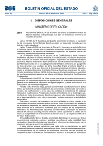 BOLETÍN OFICIAL DEL ESTADO MINISTERIO DE EDUCACIÓN I.  DISPOSICIONES GENERALES 2694