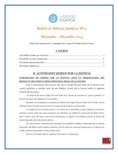 UNIDOS POR LA JUSTICIA BOLETÍN DE NOVEDADES JURÍDICAS Nº13