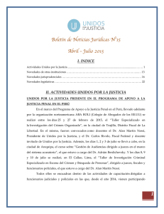 UNIDOS POR LA JUSTICIA BOLETÍN DE NOVEDADES JURÍDICAS Nº15