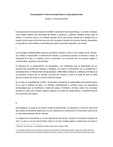 Andrea C. Peresan Mart nez, Una propuesta: la obra de J. Beuys en clave gadameriana.