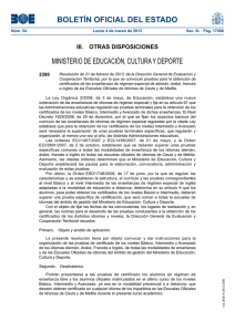 BOLETÍN OFICIAL DEL ESTADO MINISTERIO DE EDUCACIÓN, CULTURA Y DEPORTE 2390