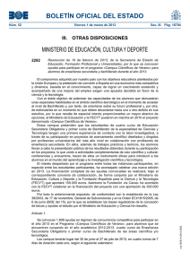 BOLETÍN OFICIAL DEL ESTADO MINISTERIO DE EDUCACIÓN, CULTURA Y DEPORTE 2292