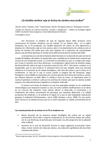 ¿Es factible sembrar soja en fechas de siembra muy tardías?  