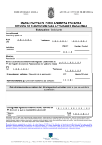 Peticion de subvencion para actividades en Madalenas