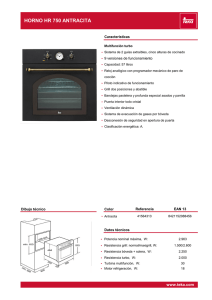 HORNO HR 750 ANTRACITA Características • 9 versiones de funcionamiento