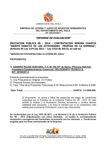 Informe de Evaluación Invitación Pública 08 - 2014 Servicio de Fotocopias