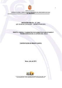 * Invitación Pública 21 - 2013  Compra Artículos Publicitarios