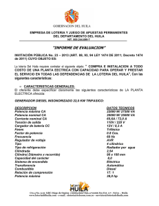 Informe de Evaluación Invitación Publica 23 - 2013 Compra Planta Eléctrica Loteria del Huila