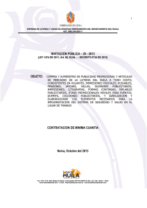 * Invitación Pública 25 - 2013 Compra y suministro  de publicidad y Artículos de mercadeo