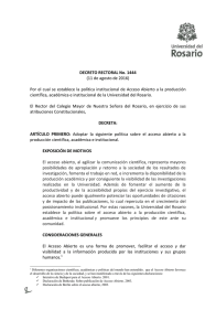 Decreto Rectoral-1444_política institucional de Acceso Abierto a la producción científica académica e institucional de la UR