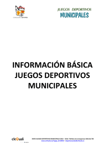 INFORMACIÓN BÁSICA JUEGOS DEPORTIVOS MUNICIPALES