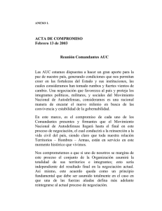 ACTA DE COMPROMISO Febrero 13 de 2003 Reunión Comandantes AUC