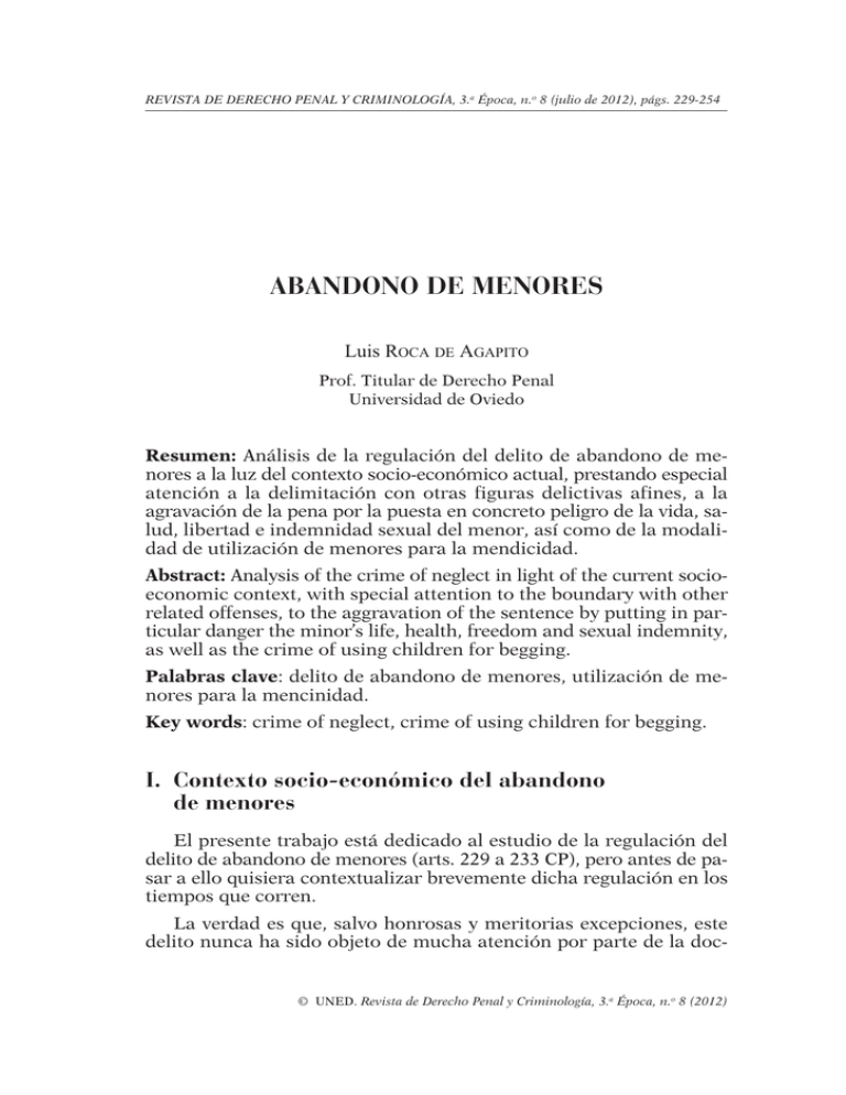 ABANDONO DE MENORES Luis R A