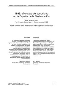 1893: año clave del terrorismo en la España de la Restauración Á