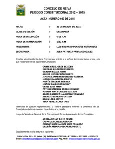 Descargar la norma ACTA NÚMERO 043 DE 2015 Tipo de archivo: pdf Tamaño: 221.4 kB