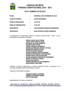 Descargar la norma ACTA NÚMERO 019 DE 2015 Tipo de archivo: pdf Tamaño: 218.8 kB