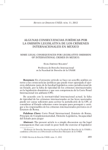 alGunas consecuencias JurÍdicas Por la oMisión leGislativa de los crÍMenes