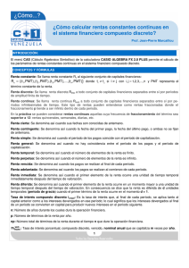 ¿Cómo calcular rentas constantes continuas en el sistema financiero compuesto discreto?