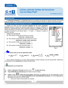 ¿Cómo calcular límites de funciones con la Class Pad?