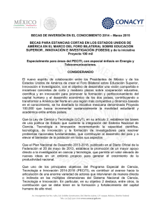 ​ ​​​​ BECAS DE INVERSIÓN EN EL CONOCIMIENTO 2014 – Marzo 2015 ​
