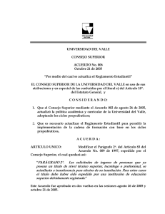 Acuerdo 006 del 21 de Octubre de 2005