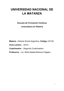 (COD. 3130) HISTORIA SOCIAL ARGENTINA