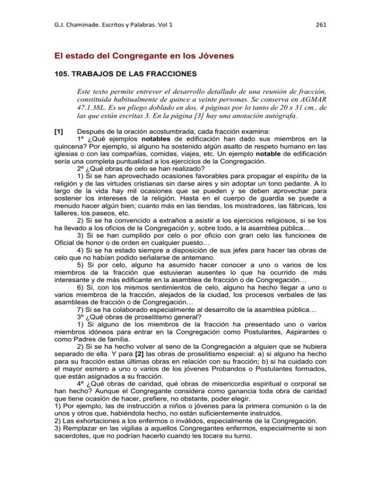 El Estado Del Congregante En Los J venes