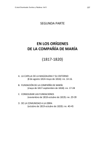 (1817-1820) EN LOS ORÍGENES DE LA COMPAÑÍA DE MARÍA