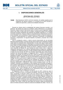 RD-Ley 14/2013 medidas urgentes para la adaptación del derecho español a la normativa de la Unión Europea en materia de supervisión y solvencia de entidades financieras
