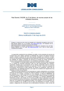 Real Decreto 216/2008, de 15 de febrero, de recursos propios de las entidades financieras