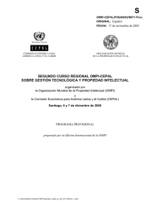 S SEGUNDO CURSO REGIONAL OMPI-CEPAL SOBRE GESTIÓN TECNOLÓGICA Y PROPIEDAD INTELECTUAL