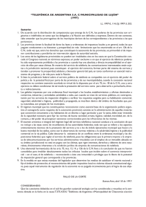 “TELEFÓNICA DE ARGENTINA S.A. C/MUNICIPALIDAD DE LUJÁN” (1997)