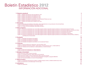 Boletín Estadístico 2012 informeadicional