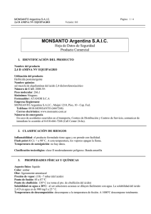 MONSANTO Argentina S.A.I.C.  Hoja de Datos de Seguridad Producto Comercial