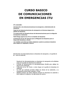 Curso básico de comunicaciones en emergencias ITU