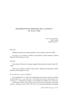 FRAGMENTOS DE HISTORIA DE LA LENGUA (H. 943-H. 1500)