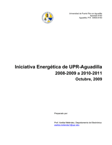 Plan de Iniciativa Energética de UPR-Aguadilla 2008-2009 a 2010-2011