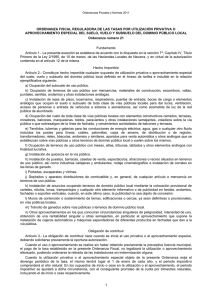 Ordenanza 21. Utilización privativa de o aprovechamiento espacial del suelo, vuelo y subsuelo del dominio público local.