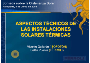 Ponencia de Belén Puente sobre aspectos técnicos de las instalaciones solares térmicas. Se abre en ventana nueva