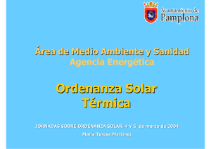 Ponencia de María Teresa Martínez sobre ordenanza solar térmica. Se abre en ventana nueva